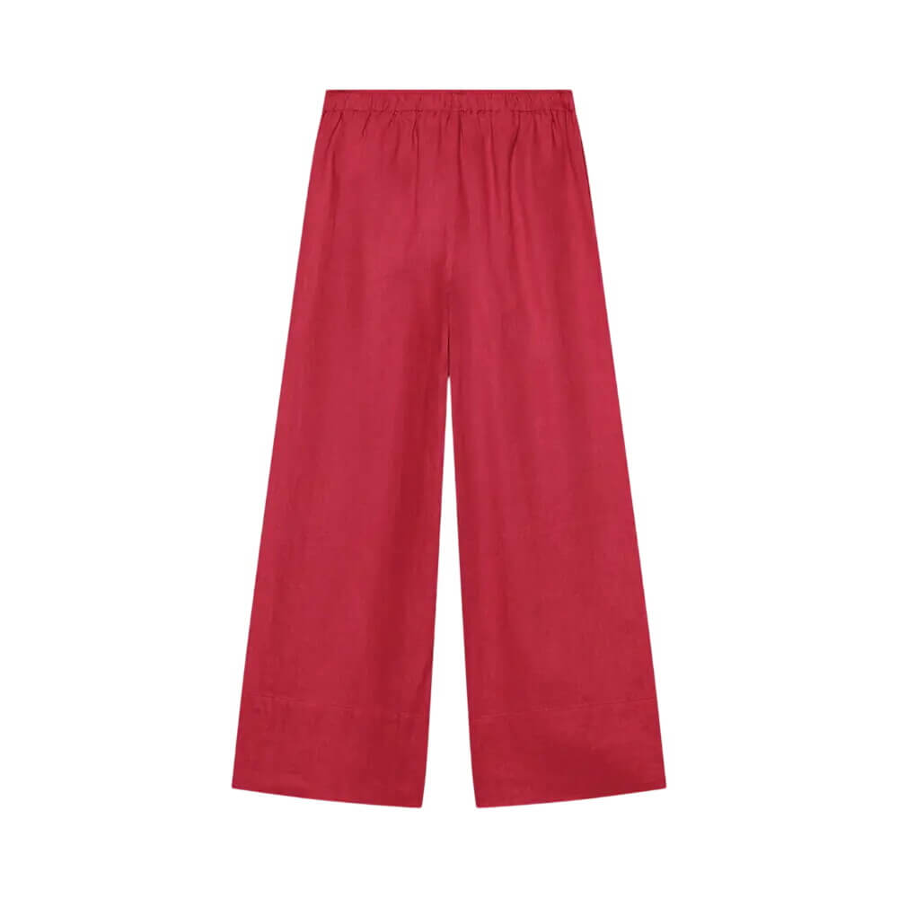 Mint Velvet Red Linen Drawstring Wide Leg Trousers